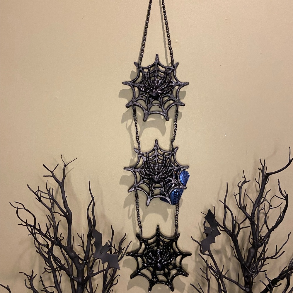 SOLD Cast Iron Spiderweb Wall Hanging